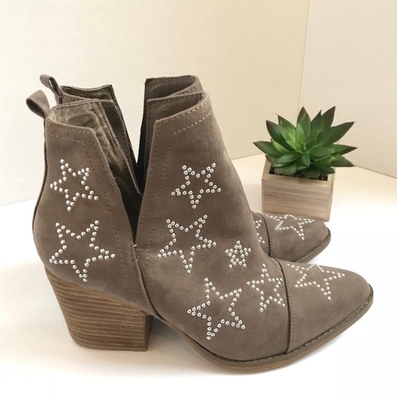 Carlos Santana Star Studded Tan Taupe Bootie Size 7.5 BNWOB - Picture 5 of 9